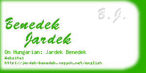 benedek jardek business card